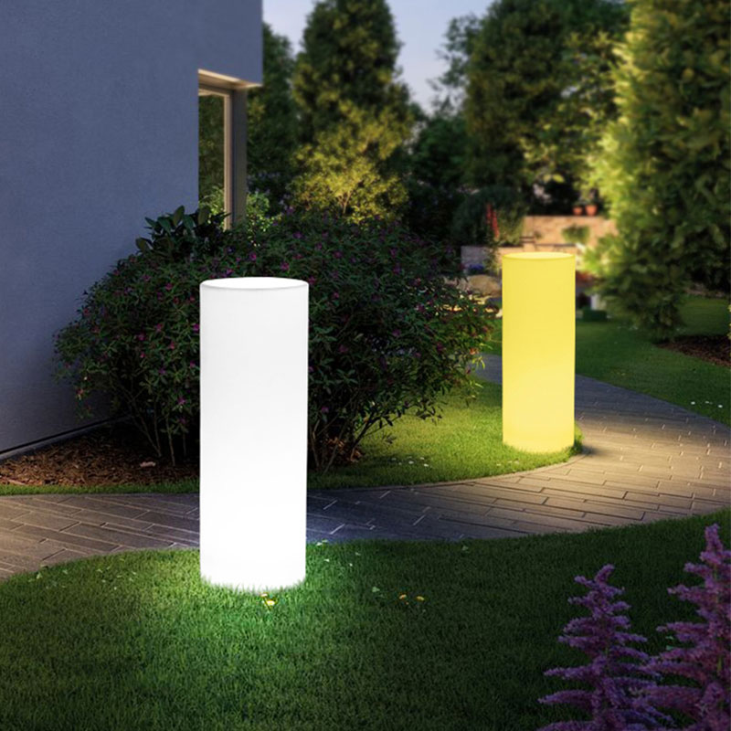 LED Outdoor Garden Art Decor Lights RGB Kleurverandering Cilindrische vloerlamp Batterij Powered Waterdicht met afstandsbediening voor Tuing Decor, Commercial, Wedding, Celebration